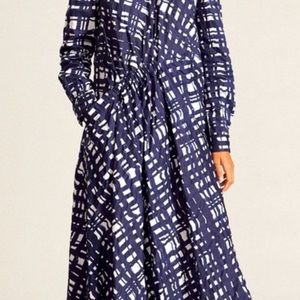 Rachel Comey Tranch MIDI Blue/White Pattern Dress Size 6 Excellent Condition
